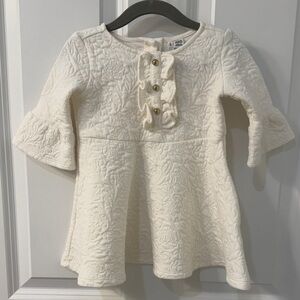 Janie and Jack Textured Dress with Ruffle Detail